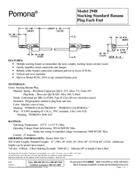Thumbnail of document Data Sheet - 2948 Stacking Banana Plug Patch Cord, Gold-Plated